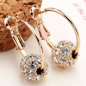 Crystal Ball Gold/Silver Mini Hoop Earrings